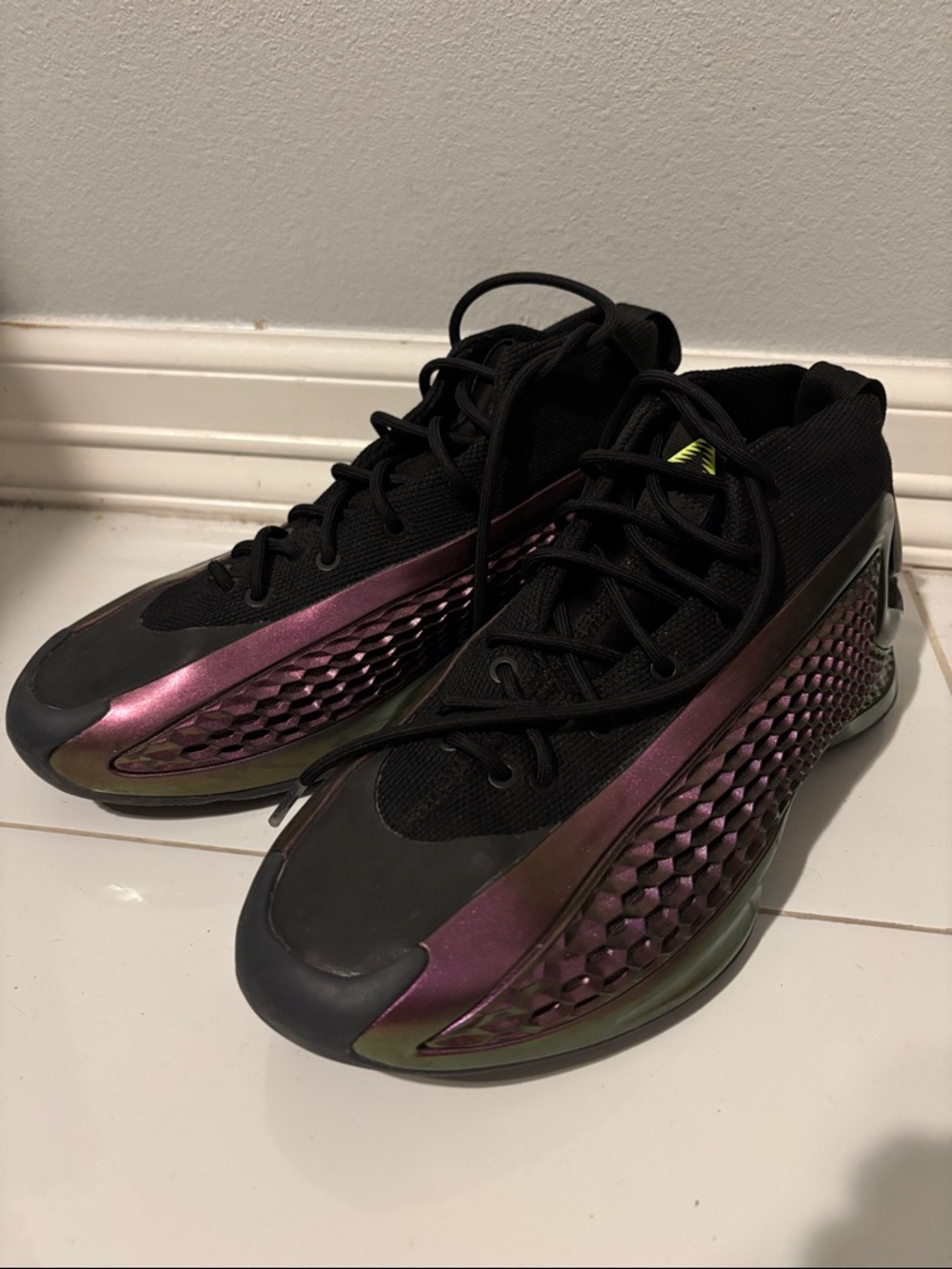 adidas AE1 Men's Black with Iridescent Purple Athletic Shoes